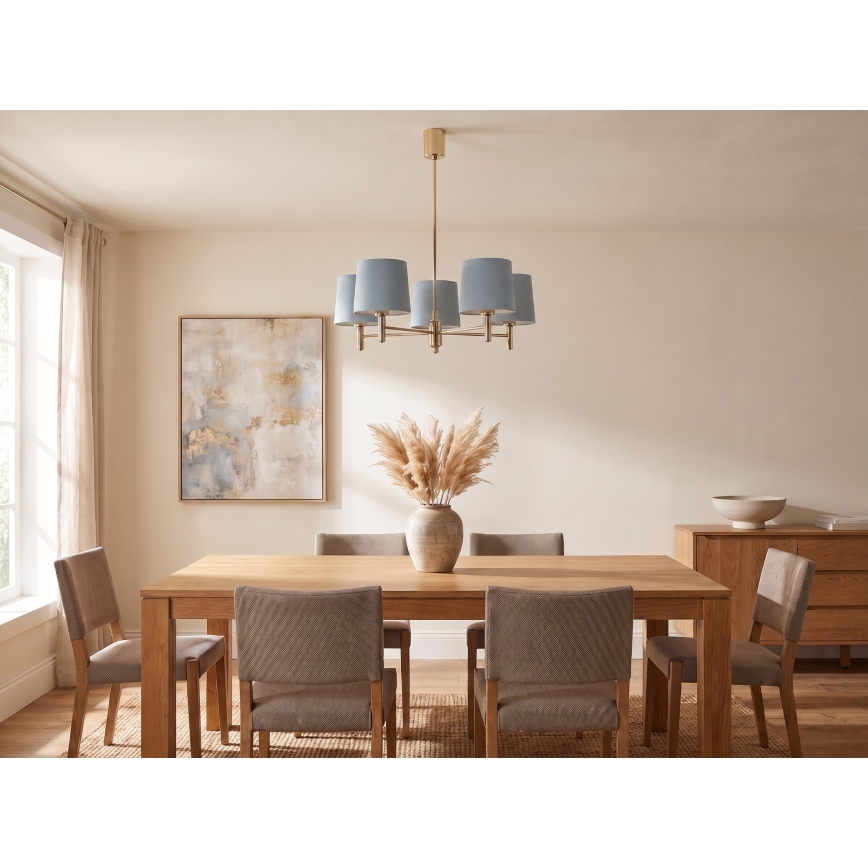 BRILAGI - MONTE Rod Chandelier 5xE27/60W/230V Blue/Gold