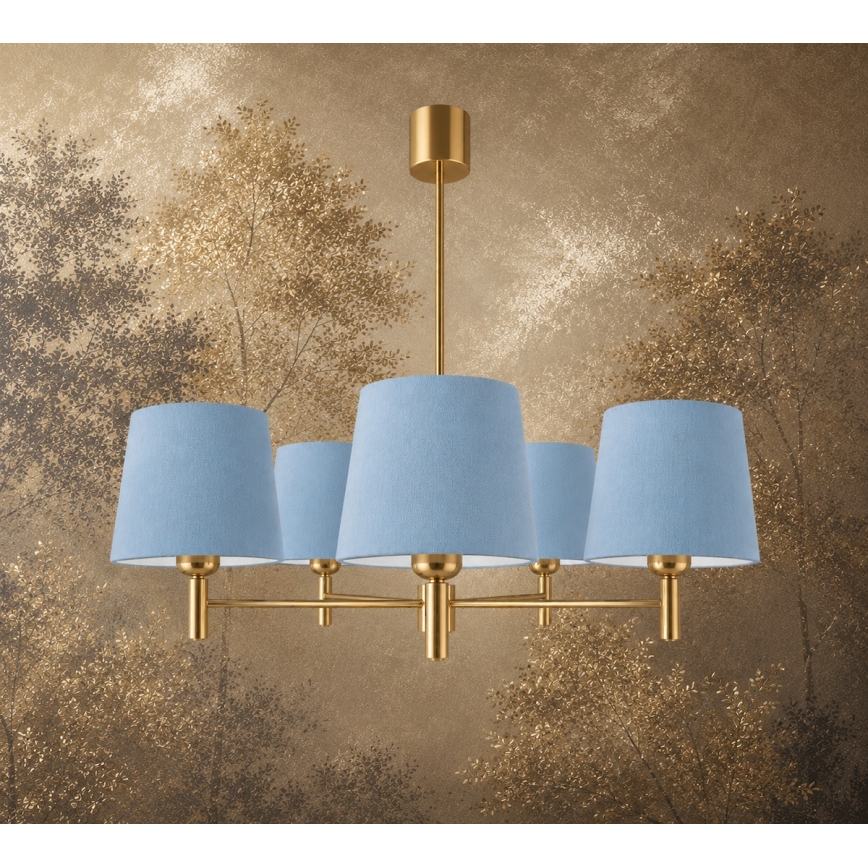 BRILAGI - MONTE Rod Chandelier 5xE27/60W/230V Blue/Gold