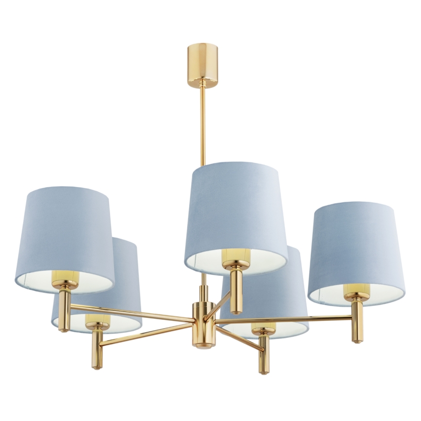 BRILAGI - MONTE Rod Chandelier 5xE27/60W/230V Blue/Gold
