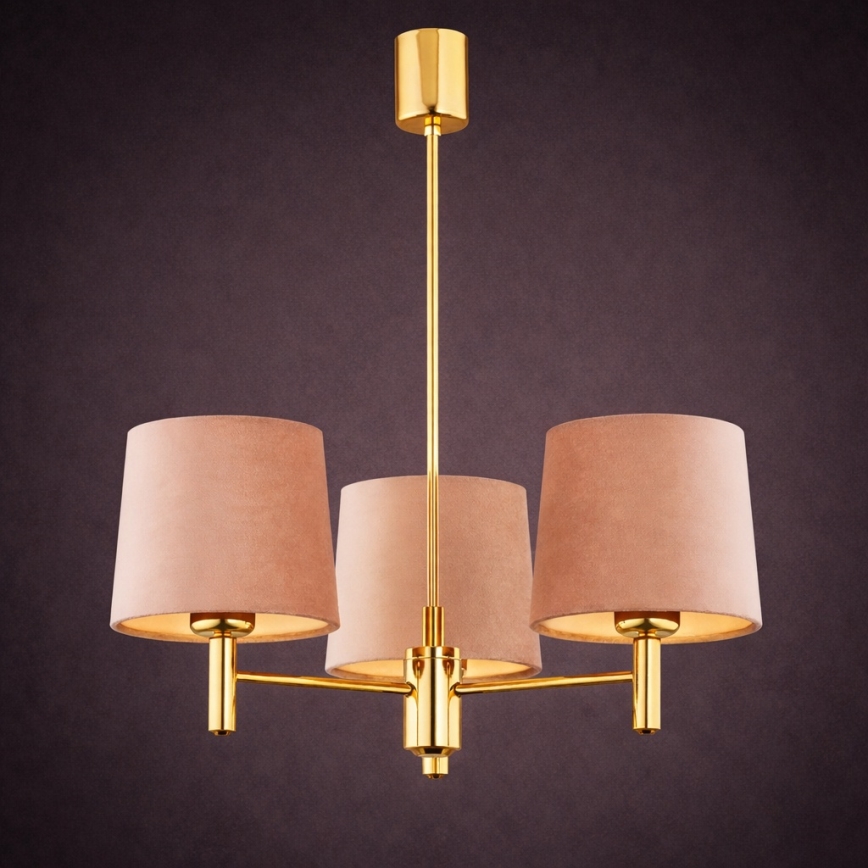 Brilagi - MONTE Rod-Mounted Chandelier 3xE27/15W/230V Beige/Gold