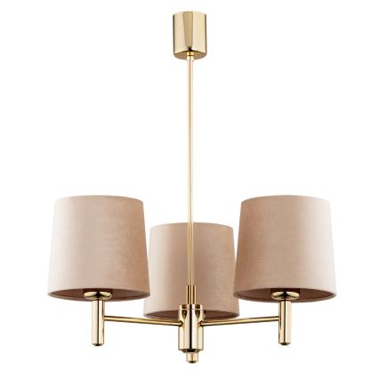 Brilagi - MONTE Rod-Mounted Chandelier 3xE27/15W/230V Beige/Gold