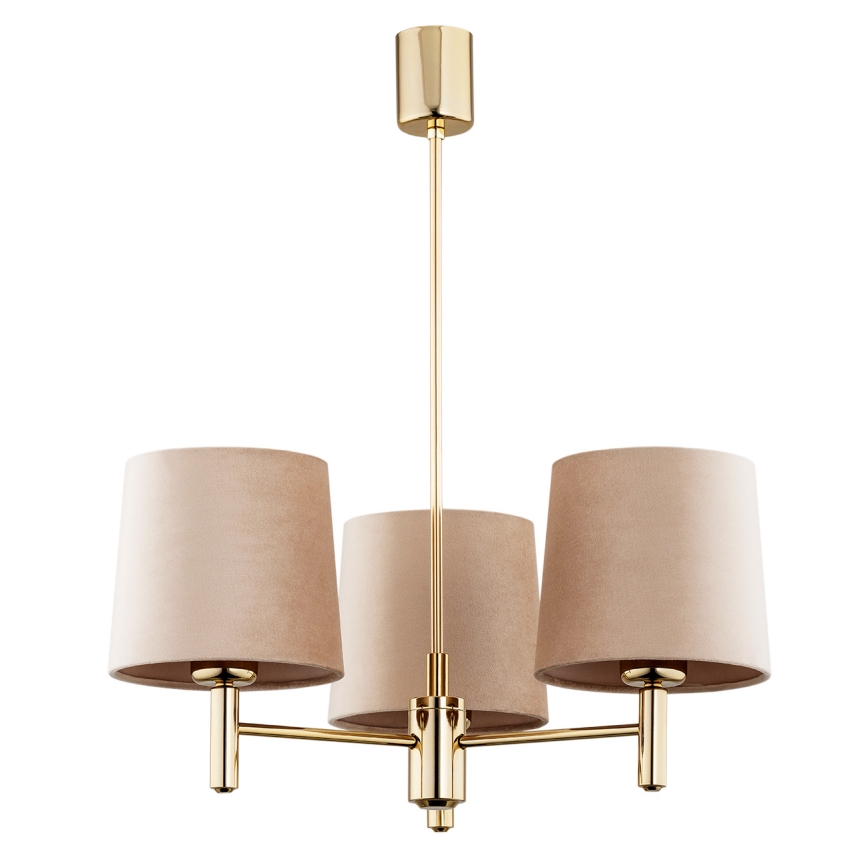 Brilagi - MONTE Rod-Mounted Chandelier 3xE27/15W/230V Beige/Gold