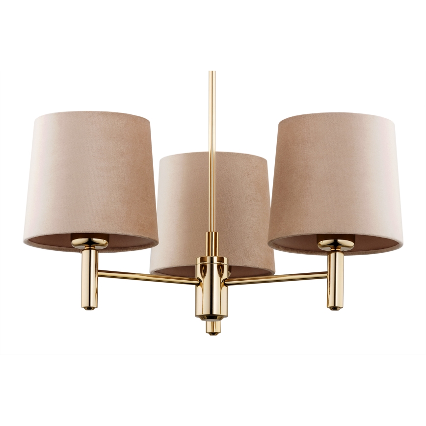 Brilagi - MONTE Rod-Mounted Chandelier 3xE27/15W/230V Beige/Gold