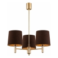 Brilagi - MONTE Rod-Mounted Chandelier 3xE27/15W/230V Brown/Gold