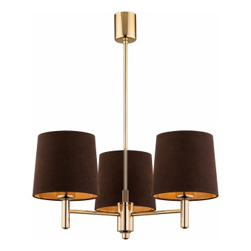 Brilagi - MONTE Rod-Mounted Chandelier 3xE27/15W/230V Brown/Gold