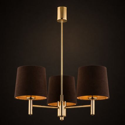 Brilagi - MONTE Rod-Mounted Chandelier 3xE27/15W/230V Brown/Gold