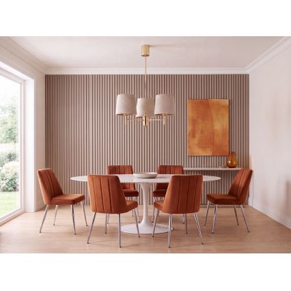 BRILAGI - MONTE Rod-Mounted Chandelier 3xE27/60W/230V Beige/Gold