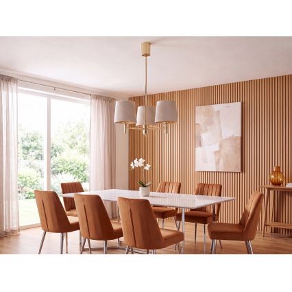 BRILAGI - MONTE Rod-Mounted Chandelier 3xE27/60W/230V Beige/Gold