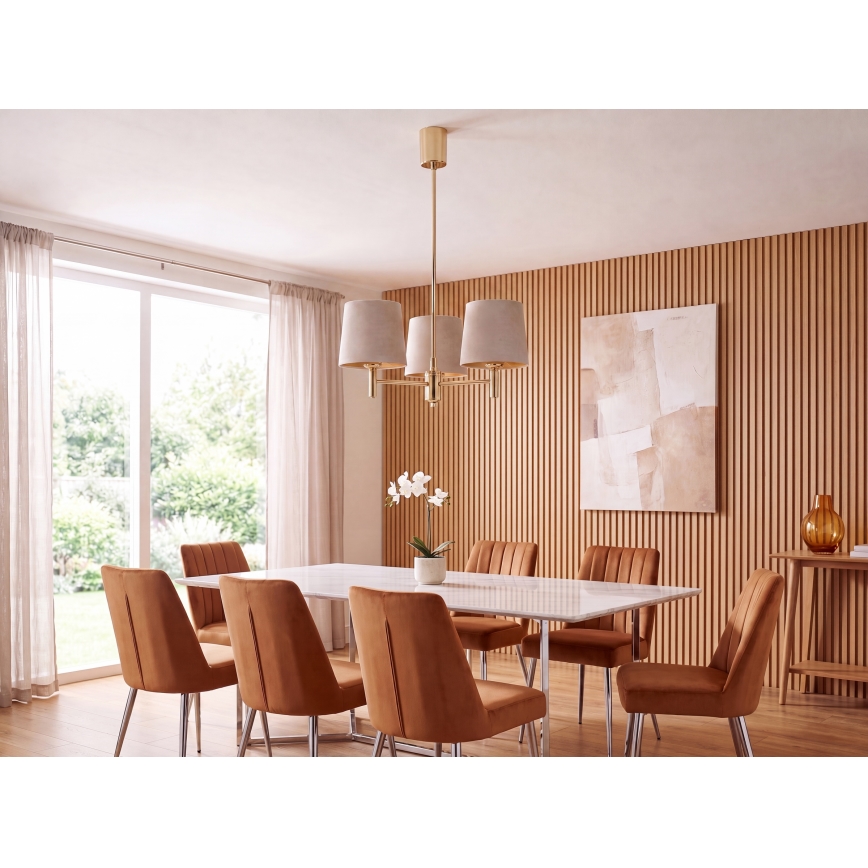 BRILAGI - MONTE Rod-Mounted Chandelier 3xE27/60W/230V Beige/Gold