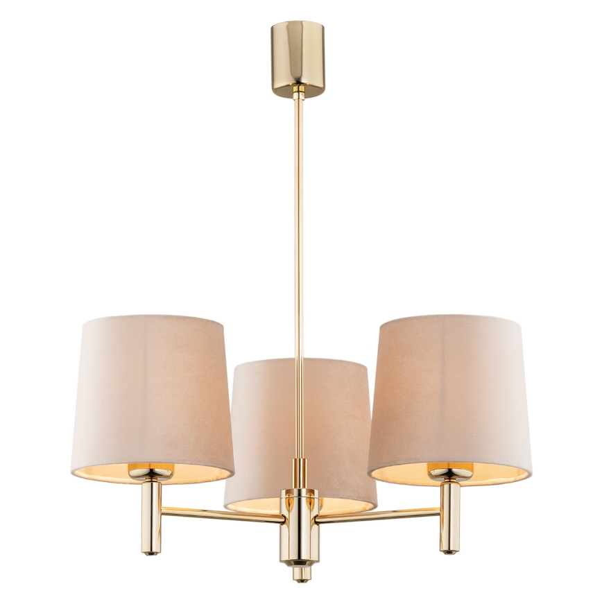 BRILAGI - MONTE Rod-Mounted Chandelier 3xE27/60W/230V Beige/Gold