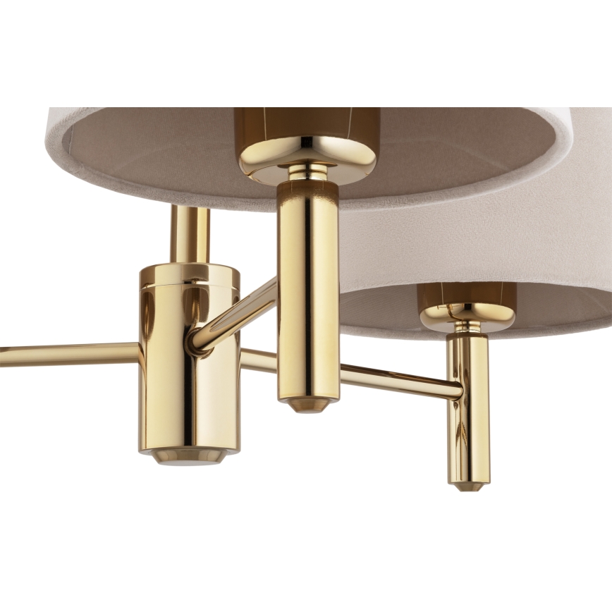 BRILAGI - MONTE Rod-Mounted Chandelier 3xE27/60W/230V Beige/Gold