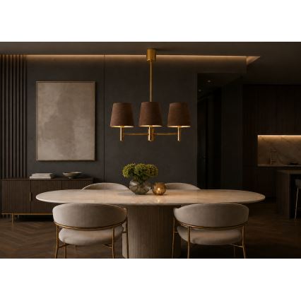 BRILAGI - MONTE Rod-Mounted Chandelier 3xE27/60W/230V Brown/Gold