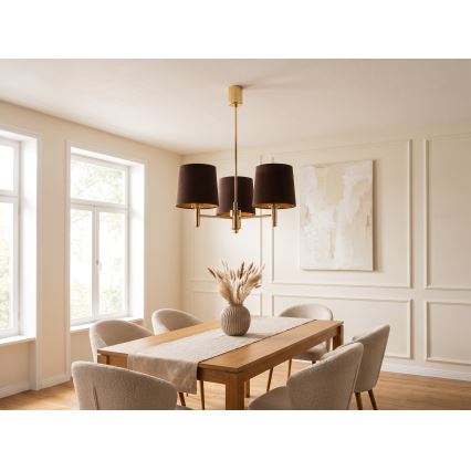 BRILAGI - MONTE Rod-Mounted Chandelier 3xE27/60W/230V Brown/Gold