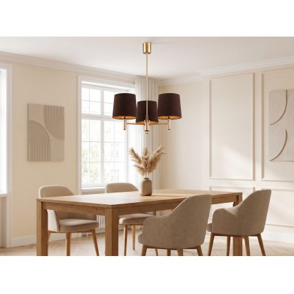 BRILAGI - MONTE Rod-Mounted Chandelier 3xE27/60W/230V Brown/Gold