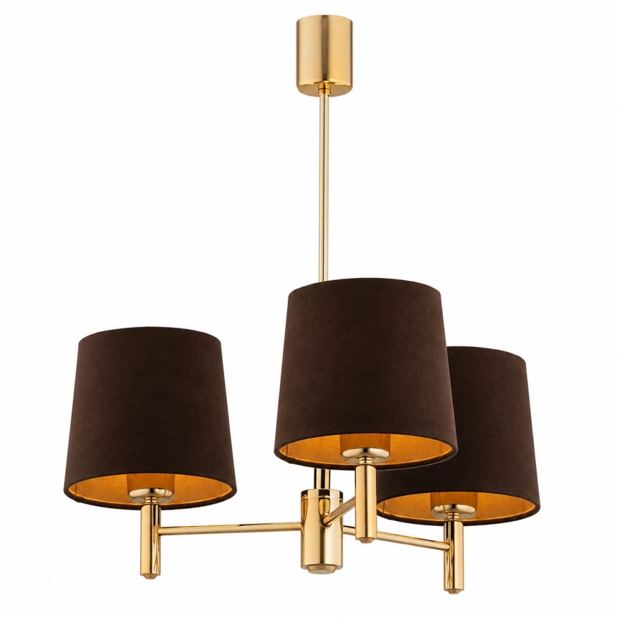 BRILAGI - MONTE Rod-Mounted Chandelier 3xE27/60W/230V Brown/Gold