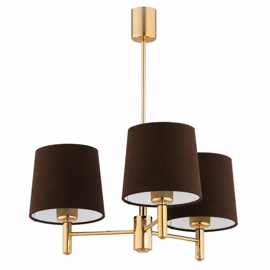 BRILAGI - MONTE Rod-Mounted Chandelier 3xE27/60W/230V Brown/Gold