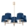 Brilagi - MONTE Rod-Mounted Chandelier 5xE27/15W/230V, Blue/Gold