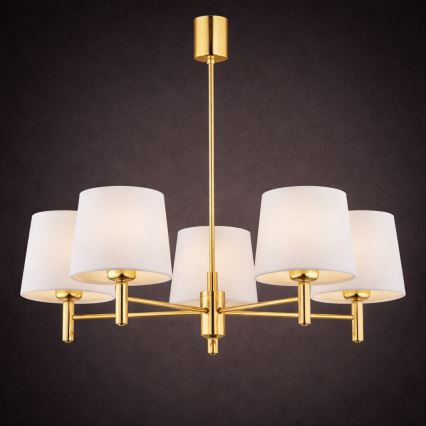 Brilagi - MONTE rod-mounted chandelier 5xE27/15W/230V cream/gold