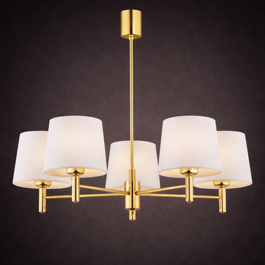 Brilagi - MONTE rod-mounted chandelier 5xE27/15W/230V cream/gold