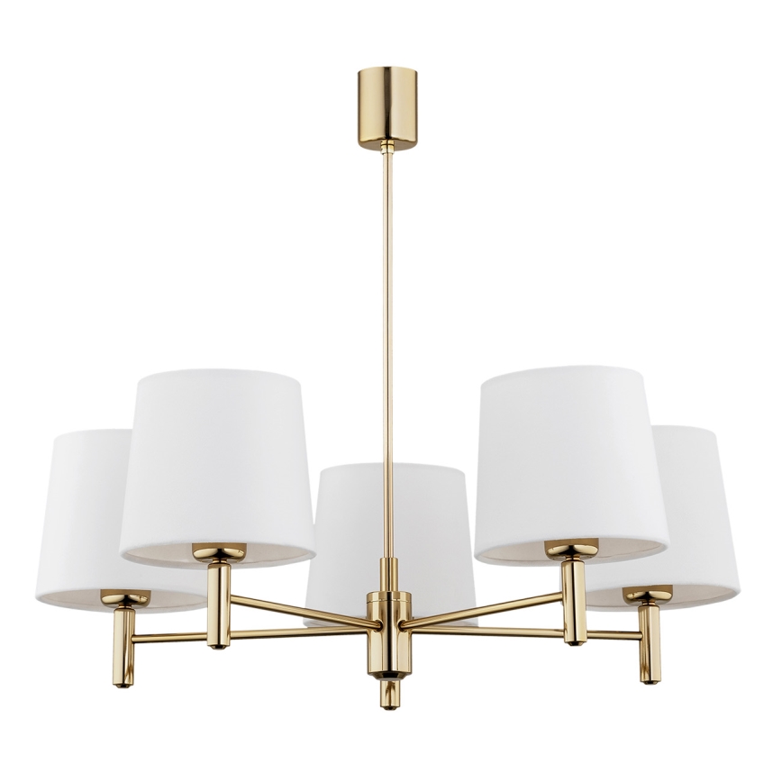 Brilagi - MONTE rod-mounted chandelier 5xE27/15W/230V cream/gold
