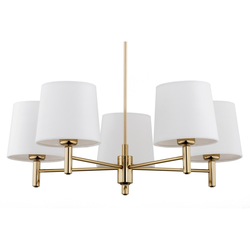 Brilagi - MONTE rod-mounted chandelier 5xE27/15W/230V cream/gold