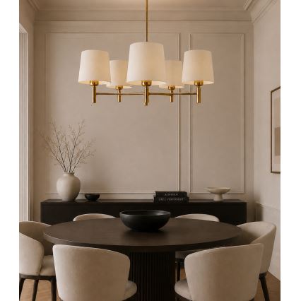 BRILAGI - MONTE rod-mounted chandelier 5xE27/60W/230V cream/gold