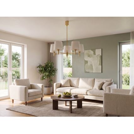 BRILAGI - MONTE rod-mounted chandelier 5xE27/60W/230V cream/gold