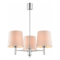 Brilagi - MONTE Rod Pendant 3xE27/15W/230V beige/glossy chrome