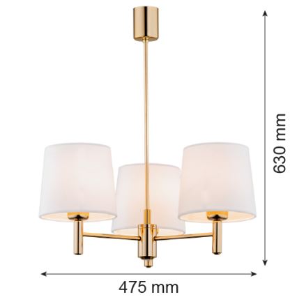 Brilagi - MONTE Rod Pendant Light 3xE27/15W/230V cream/gold