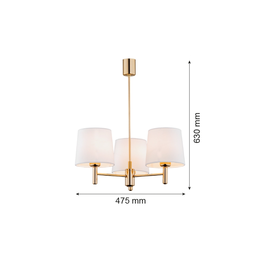 Brilagi - MONTE Rod Pendant Light 3xE27/15W/230V cream/gold