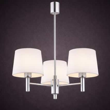 Brilagi - MONTE Rod Pendant Light 3xE27/15W/230V Cream/Polished Chrome