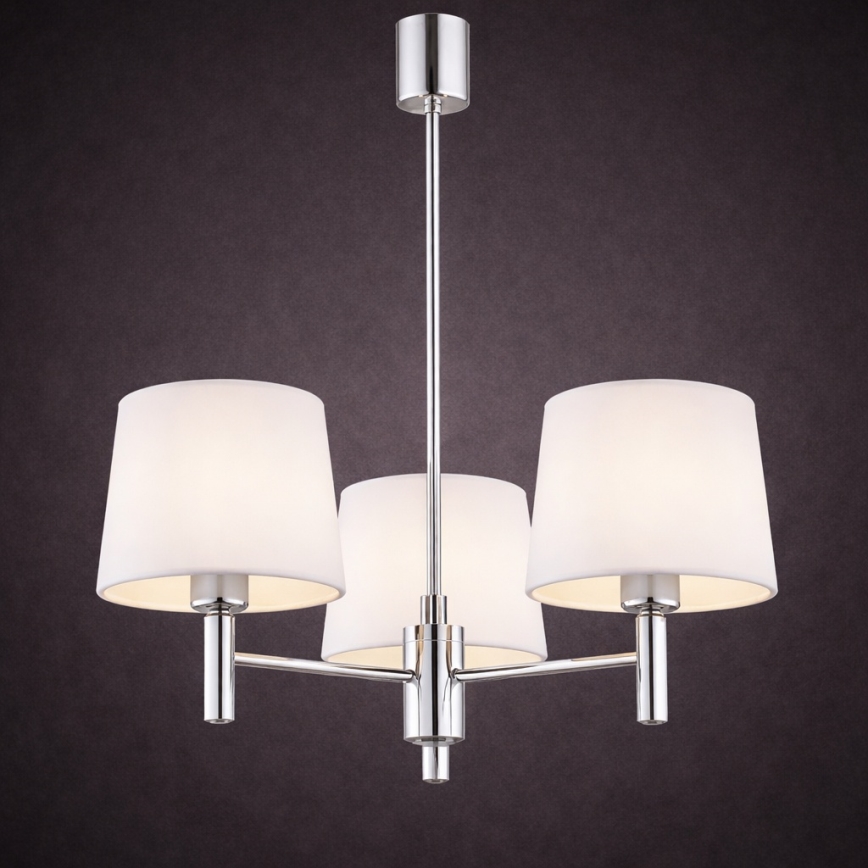 Brilagi - MONTE Rod Pendant Light 3xE27/15W/230V Cream/Polished Chrome