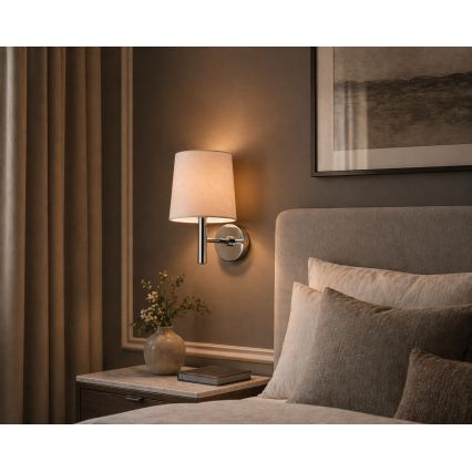 Brilagi - MONTE Wall Light 1x E27/15W/230V beige/glossy chrome