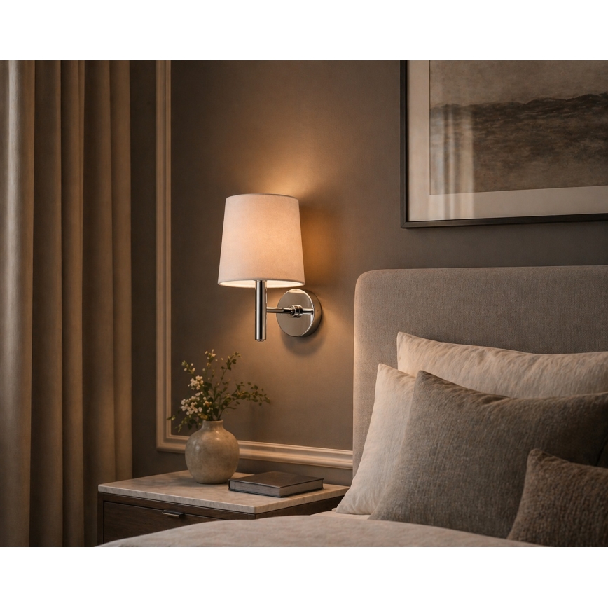 Brilagi - MONTE Wall Light 1x E27/15W/230V beige/glossy chrome