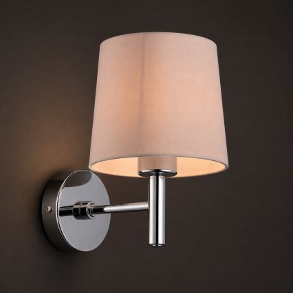 Brilagi - MONTE Wall Light 1x E27/15W/230V beige/glossy chrome