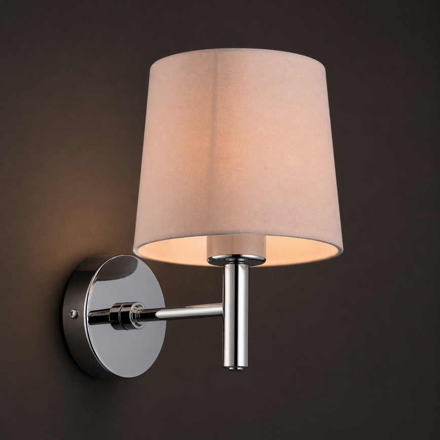 Brilagi - MONTE Wall Light 1x E27/15W/230V beige/glossy chrome