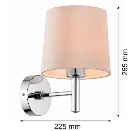 Brilagi - MONTE Wall Light 1x E27/15W/230V beige/glossy chrome