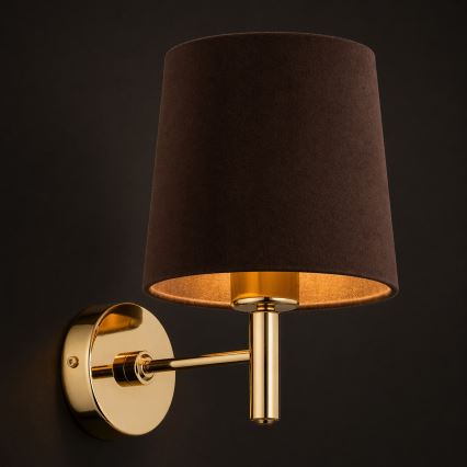 Brilagi - MONTE Wall Light 1x E27/15W/230V Brown/Gold