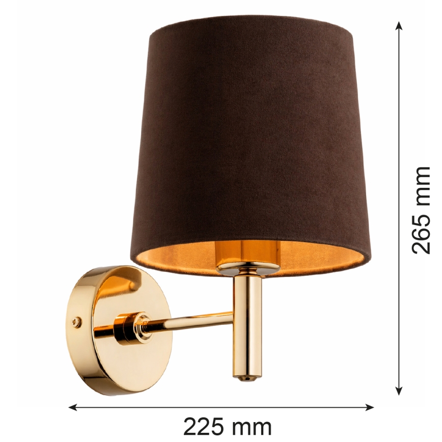 Brilagi - MONTE Wall Light 1x E27/15W/230V Brown/Gold