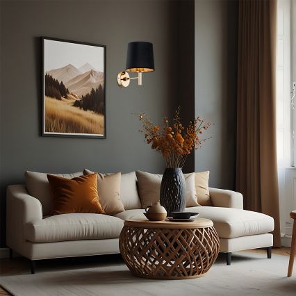 Brilagi - MONTE Wall Light 1xE27/15W/230V Black/Gold