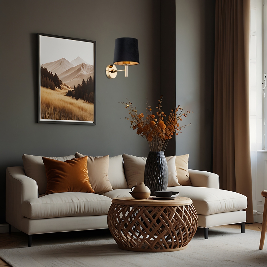 Brilagi - MONTE Wall Light 1xE27/15W/230V Black/Gold