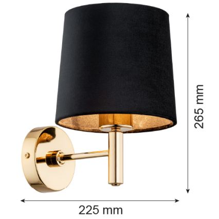 Brilagi - MONTE Wall Light 1xE27/15W/230V Black/Gold