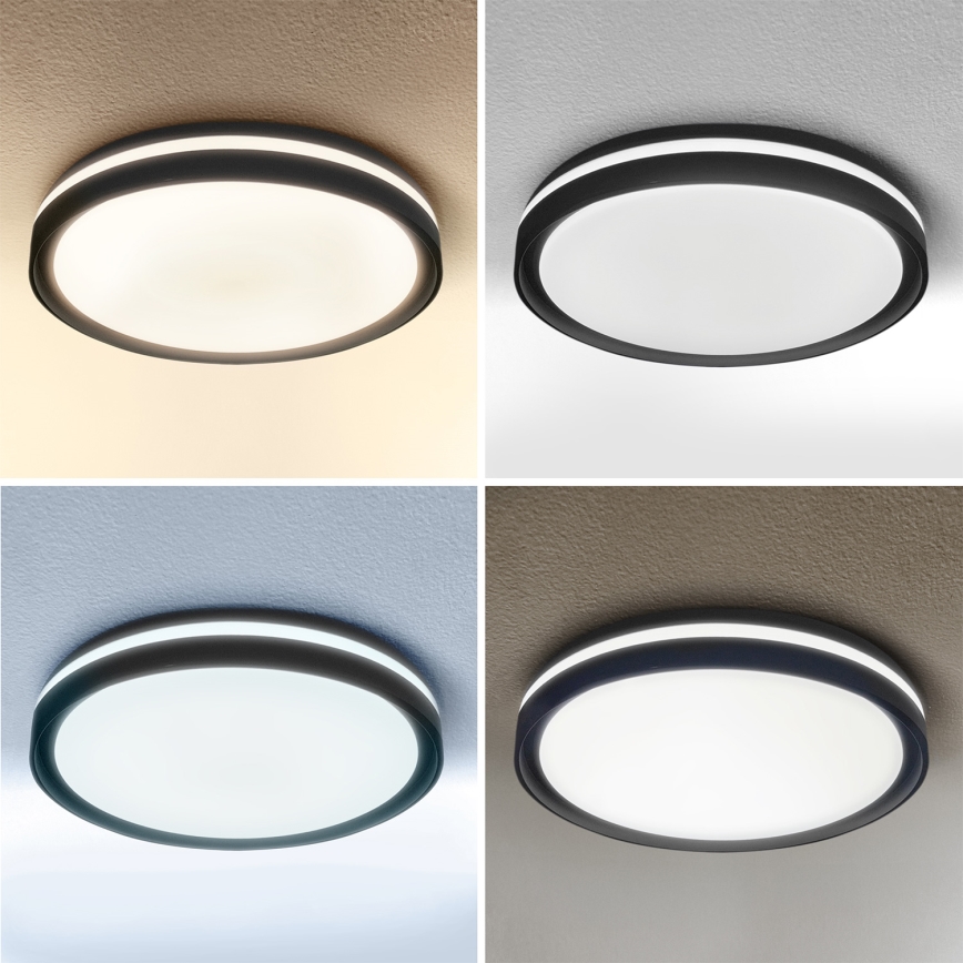 Brilagi - NAOMI Dimmable LED Ceiling Light, 48W/230V, 3000–6500K, Ø 39 cm, Black – with Remote Control