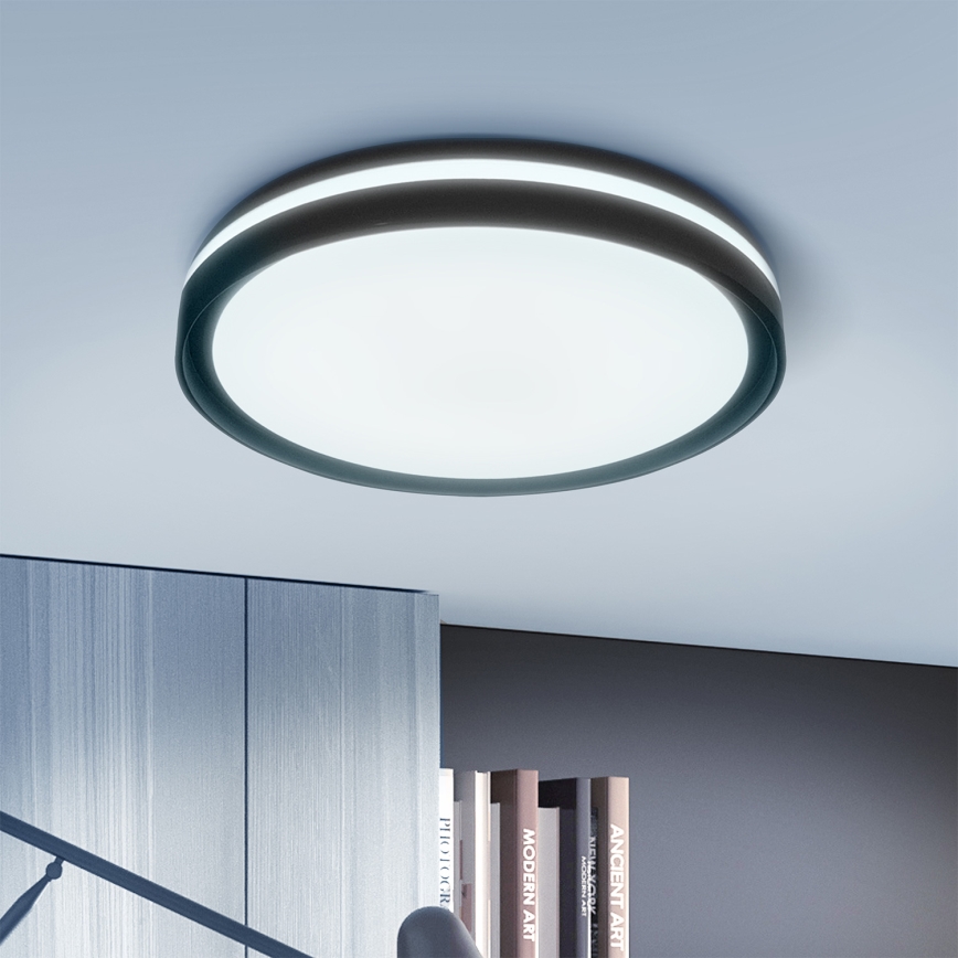 Brilagi - NAOMI Dimmable LED Ceiling Light, 48W/230V, 3000–6500K, Ø 39 cm, Black – with Remote Control