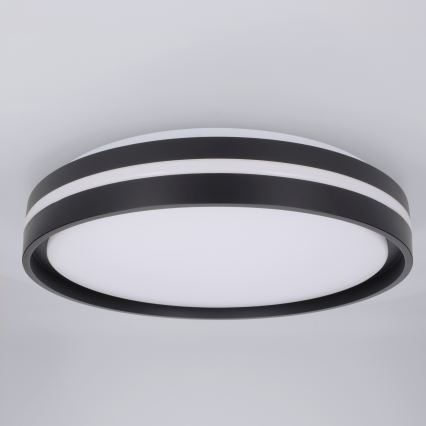 Brilagi - NAOMI Dimmable LED Ceiling Light, 48W/230V, 3000–6500K, Ø 39 cm, Black – with Remote Control