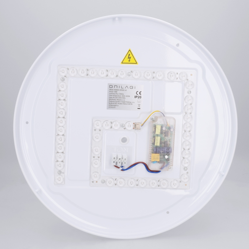 Brilagi - NAOMI Dimmable LED Ceiling Light, 48W/230V, 3000–6500K, Ø 39 cm, Black – with Remote Control
