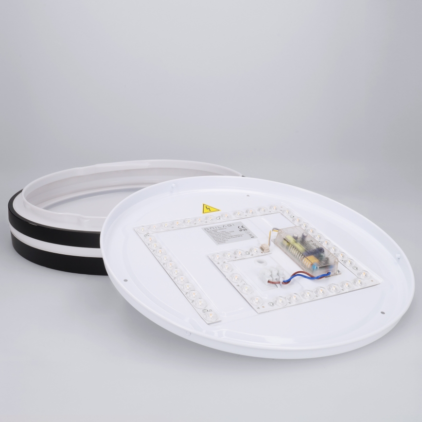 Brilagi - NAOMI Dimmable LED Ceiling Light, 48W/230V, 3000–6500K, Ø 39 cm, Black – with Remote Control