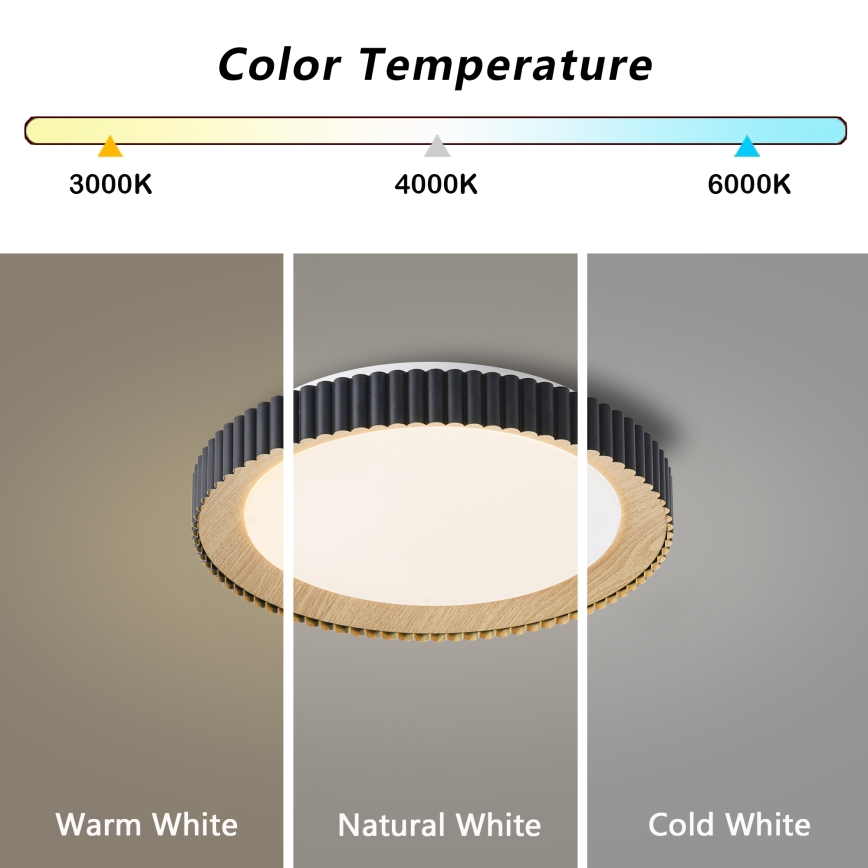 Brilagi - NEXO Dimmable LED Ceiling Light LED/48W/230V 3000-6000K Black diam. 43 cm + Remote Control