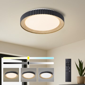 Brilagi - NEXO Dimmable LED Ceiling Light LED/48W/230V 3000-6000K Black diam. 43 cm + Remote Control