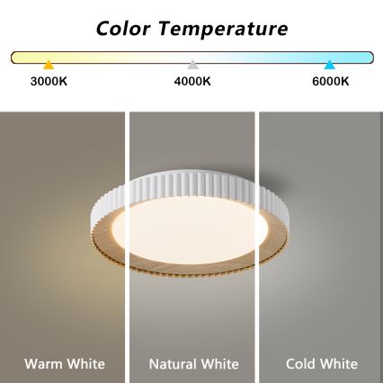 Brilagi - Dimmable LED Ceiling Light NEXO LED/48W/230V 3000-6000K White Ø 43 cm + Remote Control